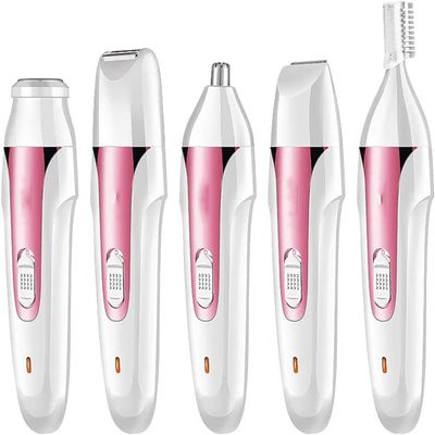 CAFFIA 5 in 1 Electric Epilator Set Includes A Shaving Device for Private Parts, A Pubic Shaving Knife for The Armpits, A Knife for Cutting The Eyebrows, A Knife for Nose Hair