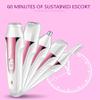 CAFFIA 5 in 1 Electric Epilator Set Includes A Shaving Device for Private Parts, A Pubic Shaving Knife for The Armpits, A Knife for Cutting The Eyebrows, A Knife for Nose Hair Rose Gold view 4