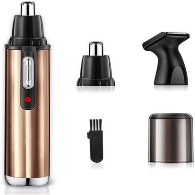 CAFFIA Nose Hair Trimmer for Men and Women, Allisable Painless Ears Eyebrows Beards Clipper,IPX7 Waterproof, Dual Edge Blades
