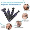 CAFFIA Nose Hair Trimmer, 4 in 1 Ear and Nose Hair Trimmer for Men Painless Nose Hair Remover, Men Grooming Kit, USB Rechargeable, Black view 3
