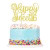 Keaziu 1 Pack Happy Sweet 16 Cupcake Toppers Sweet Sixteen 16 Happy 16 Cake Picks for 16th Birthday Wedding Anniversary Party Cake Decorations Supplies Gold view 1