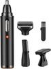 CAFFIA 4 in 1 Nose and Ear Hair Trimmer, Portable Ear Nose Hair Trimmer, USB Rechargeable Nose Hair Trimmer, Waterproof Dual Edge Blades for Easy Cleaning, Black view 1