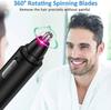 CAFFIA 4 in 1 Nose and Ear Hair Trimmer, Portable Ear Nose Hair Trimmer, USB Rechargeable Nose Hair Trimmer, Waterproof Dual Edge Blades for Easy Cleaning, Black view 3