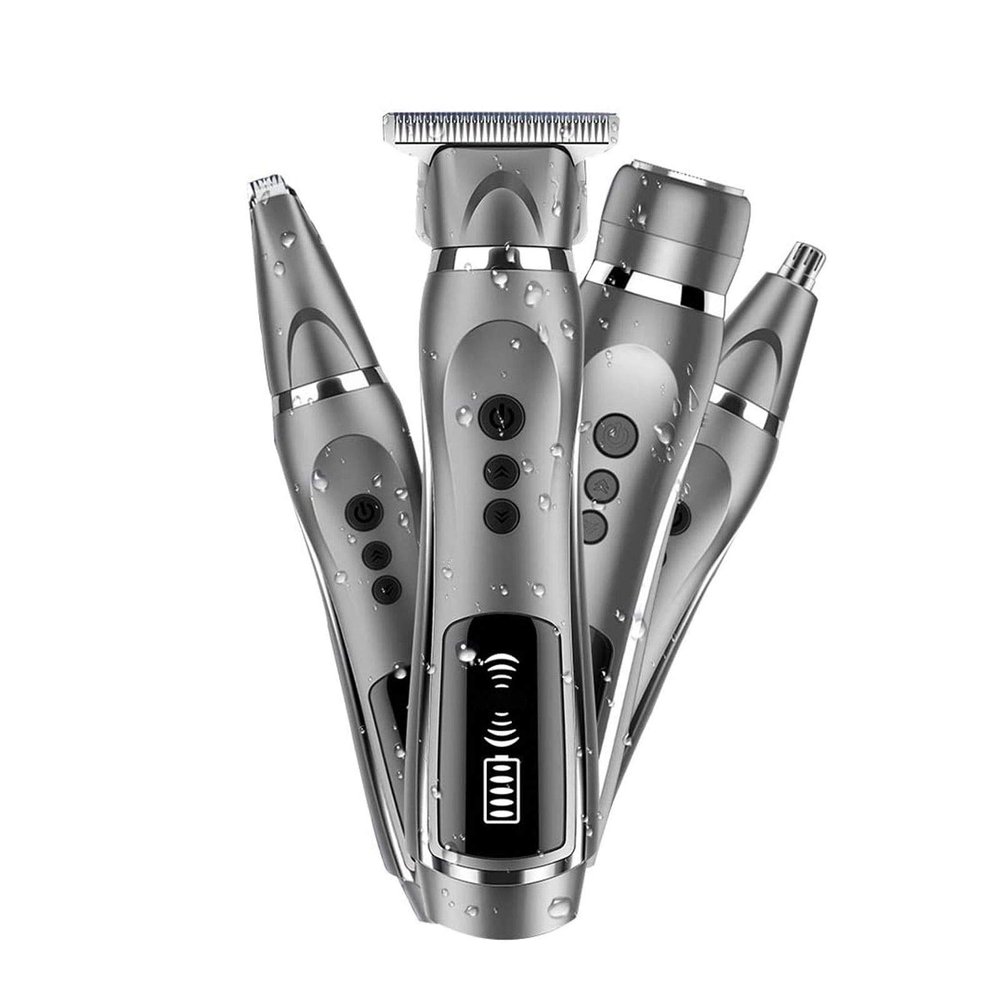 CAFFIA Nose Hair Trimmer, USB Rechargeable Ear and Nose Hair Trimmer for Men Professional Painless Nose Hair Remover, 4 in 1 Mens Grooming Kit with Electric Ear Hair Trimmer