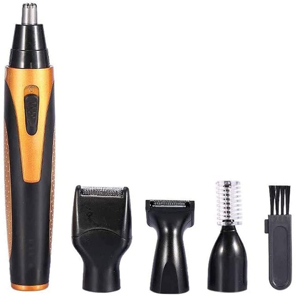 CAFFIA Nose Hair Trimmer, 4-in-1 Multifunctional Eyebrow and Facial Hair Trimmer Waterproof Ear Nose Hair Trimmer Rechargeable Painless Hair Removal Tool for Men and Women