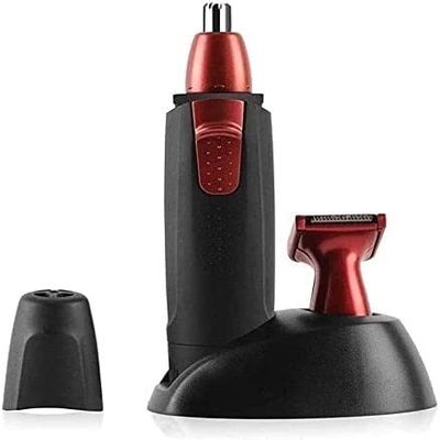 CAFFIA Nose and Ear Hair Trimmer, Portable Nose Hair Trimmer for Men and Women, Stainless Steel and Dual Edge Blades, Waterproof, Battery-Operated, Father and Boyfriend Friend s Gifts