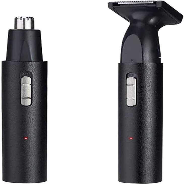 CAFFIA 2 in 1 Nose Trimmer and Ear Hair Trimmer for Men Cordless, Painless Electric Nose Hair Remover, Mens Nose Hair Trimmer, USB Rechargeable, Waterproof