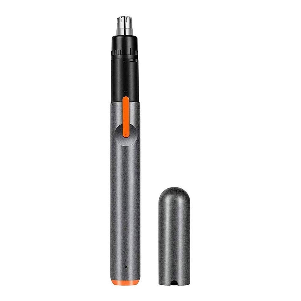 CAFFIA Nose and Ear Hair Trimmer,USB Rechargeable Nose Hair Trimmer,Professional Painless Ear Nose Hair Trimmer Clippers for Men and Women,Waterproof Dual Edge Blades for Easy Cleaning (Gray)