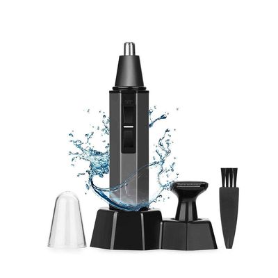 CAFFIA Ear and Nose Hair Trimmer Clipper - Professional Painless Beard Hair Trimmer for Men and Women, Battery-Operated, Waterproof Dual Edge Blades for Easy