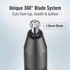 CAFFIA Ear and Nose Hair Trimmer Clipper - Professional Painless Eyebrow and Facial Hair Trimmer for Men and Women, Battery-Operated, Waterproof Dual Edge Blades for Easy Cleansing view 4