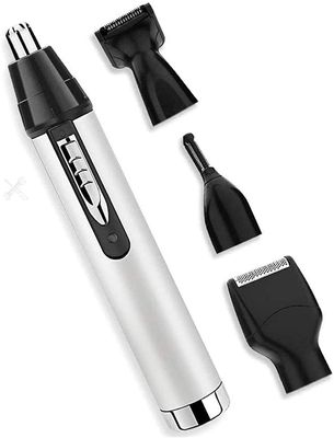 CAFFIA Nose Hair Trimmer for Hygienic Grooming with Rinseable, Interchangeable Heads for Eyebrows, Neckline, Nose, Ears, & Other