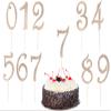 zmgmsmh Large size Number 0-9 Birthday Cake Topper to show years or ages numbers Silver Bling Rhinestone Toppers for Party Wedding Anniversary Decorations (Number7, Gold) view 1