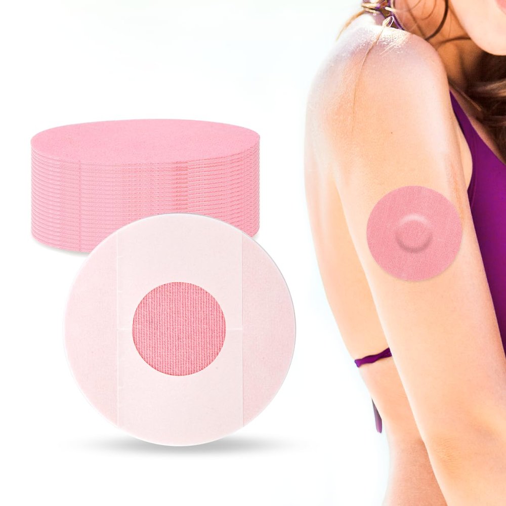 Freestyle Libre 2 Sensor Covers Waterproof - 40 Packs Libre 2 Sensor Patches, Libre Sensor Cover Adhesive Patches, CGM Patches Without Glue by YOUSHARES (Pink)