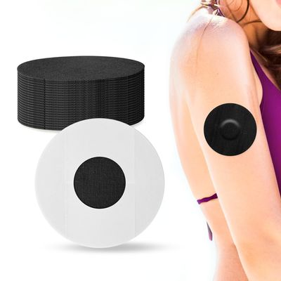 Freestyle Libre 2 Sensor Covers Waterproof - 20 Packs Freestyle Libre Sensor Cover, Adhesive Patches, CGM Patches Without Glue by YOUSHARES (Black)
