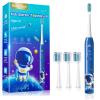 Childrens Electric Toothbrush Kids Electric Toothbrush 3-5-6-12 Rechargeable with Timer 3 Modes Habit-Forming Stickers 31000VPM Power Junior Electric Tooth Brush (Astronaut Blue) view 1