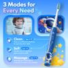 Childrens Electric Toothbrush Kids Electric Toothbrush 3-5-6-12 Rechargeable with Timer 3 Modes Habit-Forming Stickers 31000VPM Power Junior Electric Tooth Brush (Astronaut Blue) view 4