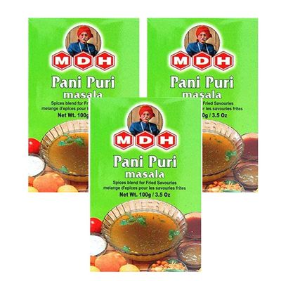 MDH Various Seasoning Masala Powder - Spices Mix Curry Masala Recipe Mixes Casserole Seasoning Herbs - Aromatic & Enhances the flavor of the meal (Pani Puri Masala (100g), Pack of 3)