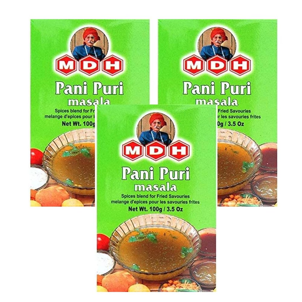 MDH Various Seasoning Masala Powder - Spices Mix Curry Masala Recipe Mixes Casserole Seasoning Herbs - Aromatic & Enhances the flavor of the meal (Pani Puri Masala (100g), Pack of 3)