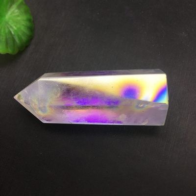 JUKUCKV Natural white clear Quartz Crystal Wand Point Healing Stone Mineral Titanium Angel Aura Hexagonal Treatment Stone Energy Therap Spiritual support (Color : 1pcs, Size : Approx50-80mm)