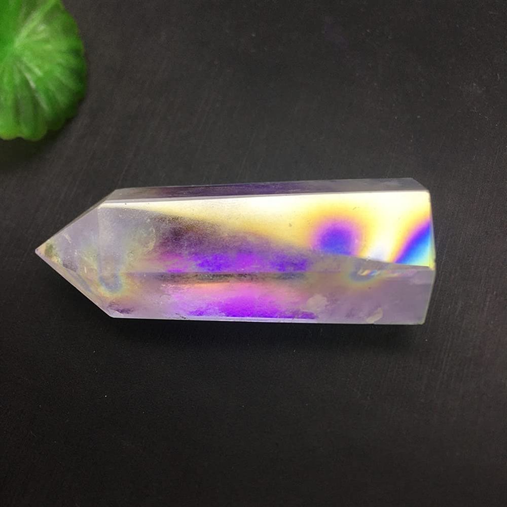 JUKUCKV Natural white clear Quartz Crystal Wand Point Healing Stone Mineral Titanium Angel Aura Hexagonal Treatment Stone Energy Therap Spiritual support (Color : 1pcs, Size : Approx50-80mm)