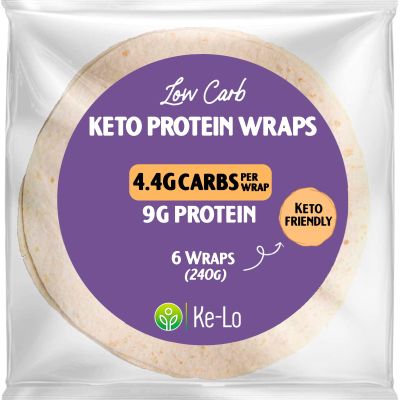 Ke-Lo Low Carb - High Protein Wraps (18 x 40g) | Keto Wraps | Versatile & Convenient Low Calorie Wraps | Keto Tortilla Wraps | Ideal for the Keto Diet