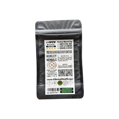 Herbal Blend Mix 101 v2 Fine Artisanal Ground Flower & Leaf 100% Stalk Free Chopped Ground Sieved Triple Filtered Dried Botanical Flowers Petals & Leaves Hurley Herbals 15g
