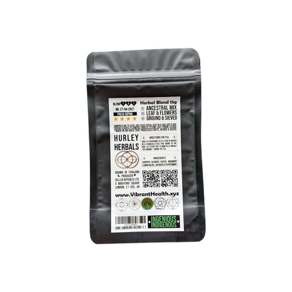 Herbal Blend Mix 101 v2 Fine Artisanal Ground Flower & Leaf 100% Stalk Free Chopped Ground Sieved Triple Filtered Dried Botanical Flowers Petals & Leaves Hurley Herbals 15g