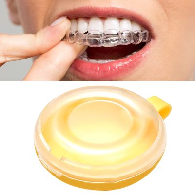 Tnfeeon Storage Box for Denture Braces, Orthodontic Dustproof Holder for Home (Yellow)