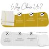 100 Pcs Gold Foil Lined Napkins - 5x5 Inches Premium White and Gold Napkins 3ply Gold Cocktail Napkins for Dinner, Wedding, Holiday, Birthday - Disposable Paper Napkins with Gold Foil Trim Stripe view 3