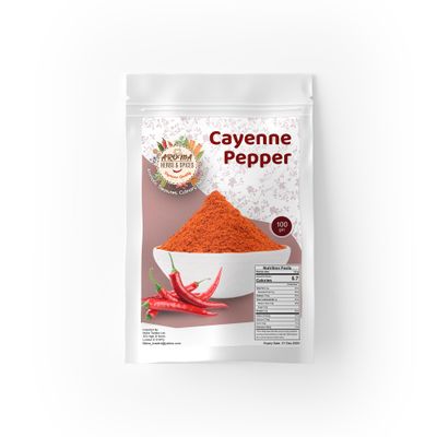 Cayenne Pepper Powder | Hot & Fiery Spice for Cooking & Seasoning | Ideal for Spicy Dishes | Vegan Friendly | Premium Quality | 100g