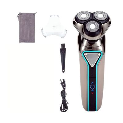 JQUAL Electric Razor for Men, Electric Shaver Razor Waterproof Beard Trimmer USB Rechargeable Professional 3D Floating Travel Lock Shaver for Men (Color : Silver with box)
