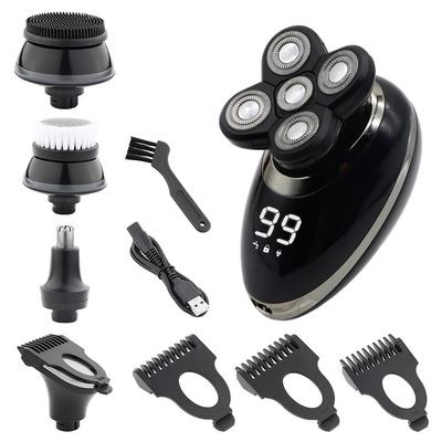 Electric Razor for Men, 5 in 1 Men's Electric Shaver Portable Beard Trimmer Hair Clipper USB Rechargeable Waterproof LCD Bald Razor
