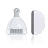 1pcs Small Broom Dustpan Set with 1pcs White Squeegee, Handheld Mini Cleaning Combo Set for Tabletop, Dining Table, Sofa, Keyboard(Grey) view 1