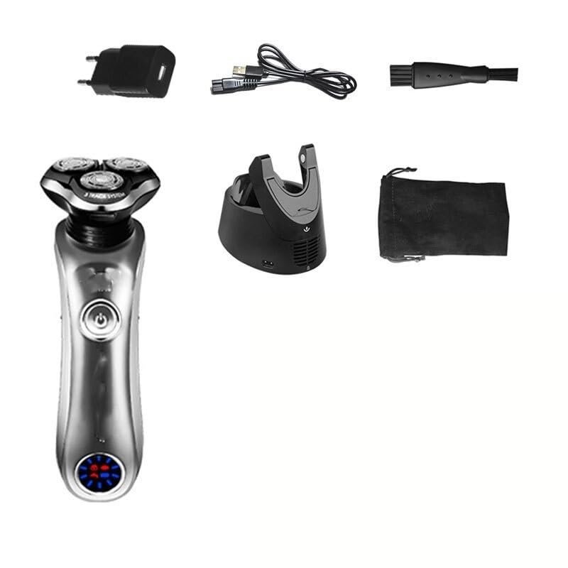 JQUAL Electric Razor for Men, Professional Rotary Electric Shaver Wet Dry Rechargeable Beard Electric Razor For Men Facial Shaving Machine With Smart Cleaner