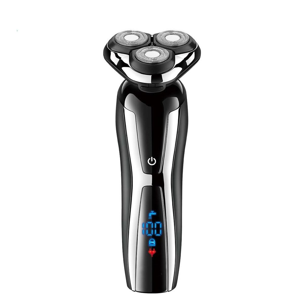 JQUAL Electric Razor for Men, Wet Dry Electric Shaver For Men Rotary Beard Electric Razor Shaving Machine Grooming Kit Rechargeable LCD Display