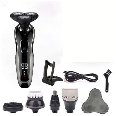 Electric Razor for Men, 5 in 1 Electric Razor Electric Shaver Hair Cutting Shaving Machine for Men Clipper Beard Trimmer Rotary Shaver Fast Charging