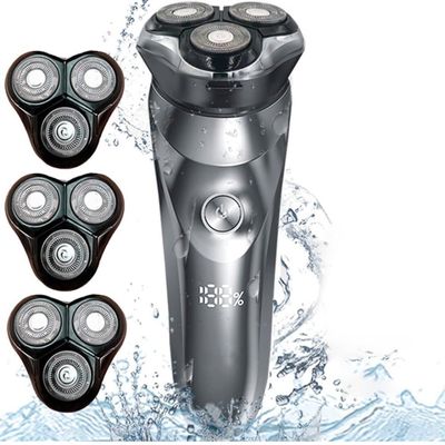 JQUAL Electric Razor for Men, Electric Shaver For Men Beard Trimmer Machine Shaving Electric Razor Trimmer Beard Shaving Machine With 3 Cutter Heads