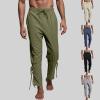 Gefomuofe Trousers Medieval Men's Pirate Trousers Cosplay Costume Lace-up Trousers Viking Renaissance Steampunk Leisure Trousers Vintage Renaissance Trousers Knight Trousers Cotton Pirate Trousers for view 2