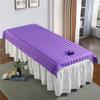 Highdi Massage Bed Sheet with Face Hole, Reusable Massage Bed Table Cover Soft Comfortable Massage Bed Cover Protecting for Home Hotel Beauty Salon Cosmetic Bed (75 * 190cm,Deep purple) view 1