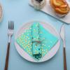 100 Pcs Teal Cocktail Napkins - Teal and Gold Paper Napkins Disposable - Turquoise Napkins for Birthday Dinner Wedding Party Supplies view 4