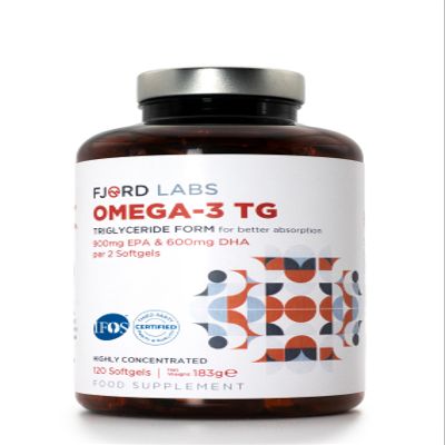 Omega -3 TG | Triglyceride Form | IFOS Certified | 900mg EPA & 600mg DHA per 2 softgels | 120 softgels