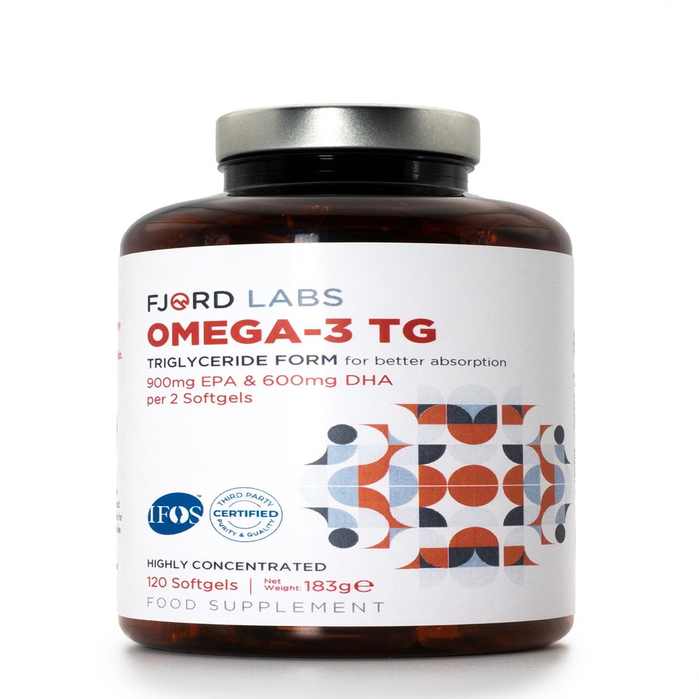Omega -3 TG | Triglyceride Form | IFOS Certified | 900mg EPA & 600mg DHA per 2 softgels | 120 softgels