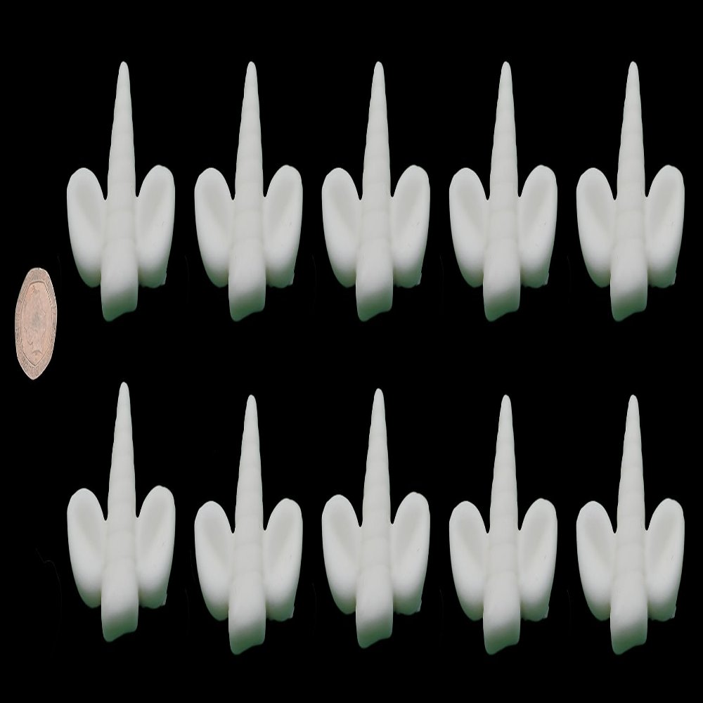10 x edible 3D Extra large Unicorn Horns and ears, icing toppers, cake cupcakes decorations (Blush Rose Gold)