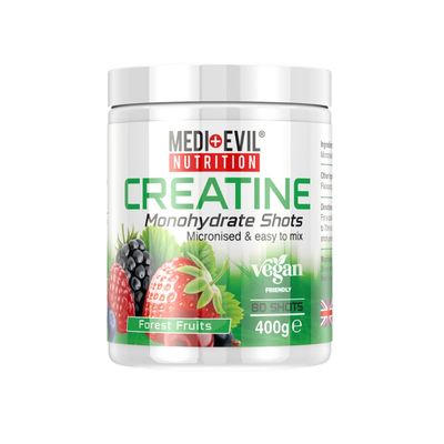 Medi-Evil Nutrition Creatine Monohydrate Powder 400g, Forest Fruit Flavour, Micronised for Easy Mixing, Improves Strength and Physical Performance