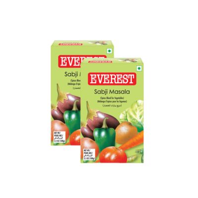 Everest Seasoning Spices Masala Powder - Curry Mix Masala Recipe Casserole Herbs - Aromatic & Enhances Flavor of Meal - Simplifies & Speeds Up Cooking Process (Sabji Masala 100g, Pack of 2)