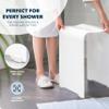 bremermann Bathroom Stool, Shower Stool, Approx. 33 x 27.5 x 48 cm (W x D x H), with Recessed Grip, Ergonomically Shaped, Maximum Load 130 kg (acrylic-white-glossy) view 3