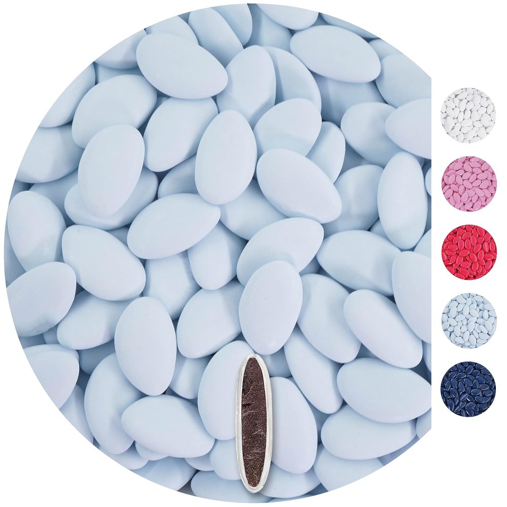 EinsSein 0,5kg Chocolate dragees light blue giveaways wedding chocolates sweets drages dragees mini favours guests shapes chocolate table hearts party baptism communion confirmation sweet sugared