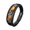 BAFAFA Multi-layer Braided Leather Charm Bracelet Red Blue Tiger Eye Stone Bracelet For Men Simple Stainless Steel Jewelry Accessories (Style : 21cm_Yellow Tiger Eye) view 1