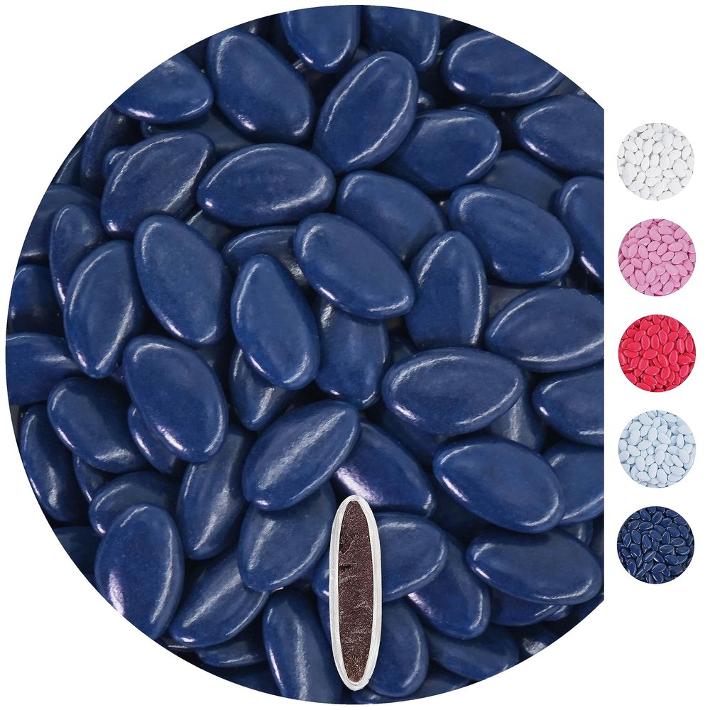 EinsSein 0,5kg Chocolate dragees dark blue giveaways wedding chocolates sweets drages dragees mini favours guests shapes chocolate table hearts party baptism communion confirmation sweet sugared