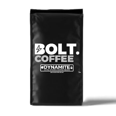 Bolt Dynamite Extra Strong High Caffeine Coffee Beans - (1kg)